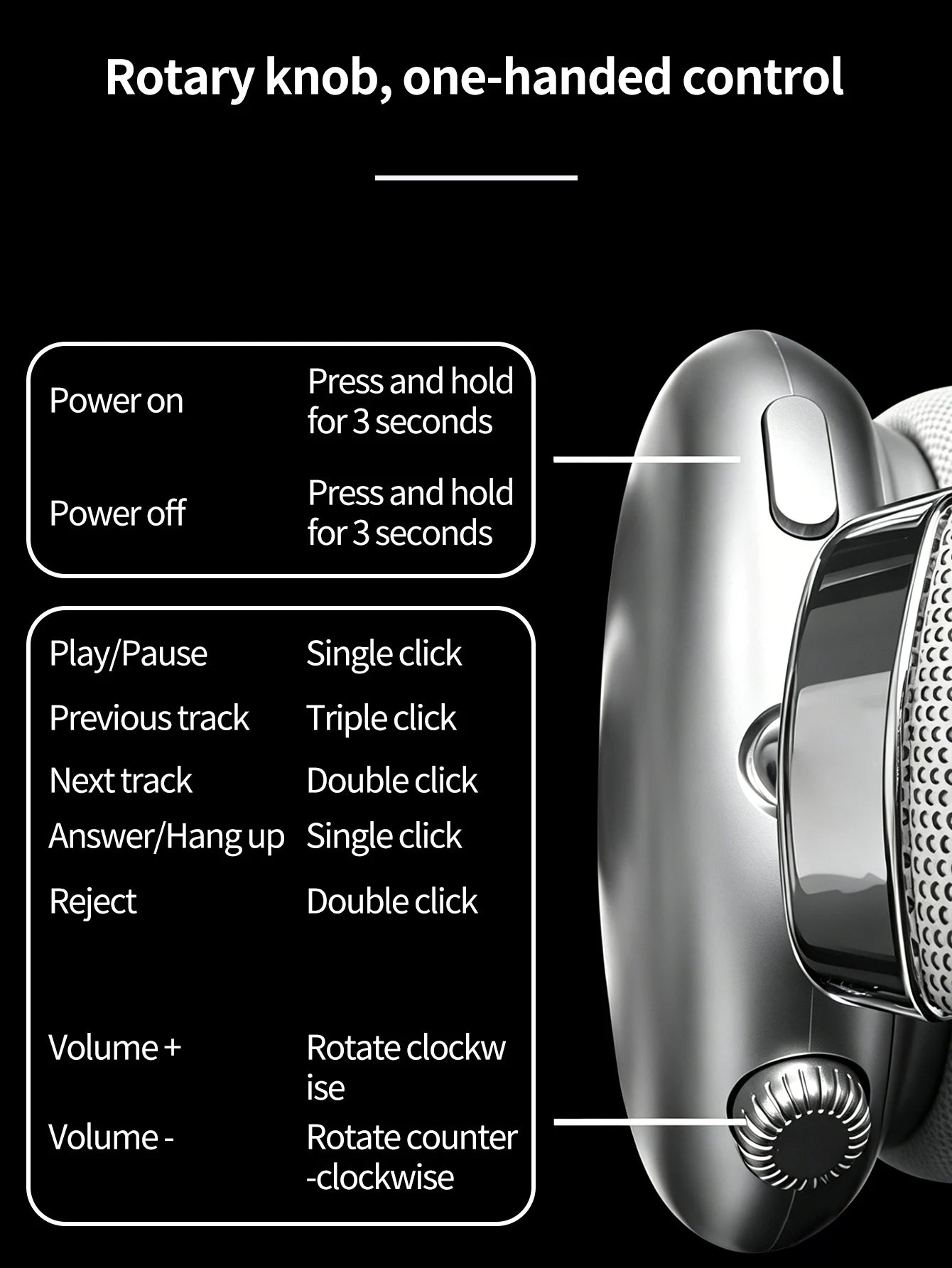 P959 Bluetooth Headphones Over-Ear Knob Design Low Latency 12H Long Playtime Lightweight for Sports Gaming Phone
